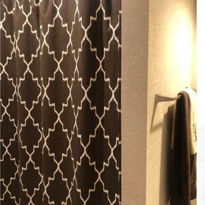 Elegant Brown and White Shower Curtain